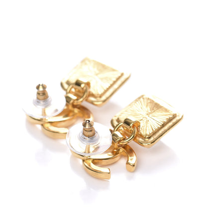 Chanel Large Crystal CC Drop Earrings Gold 3 of 5