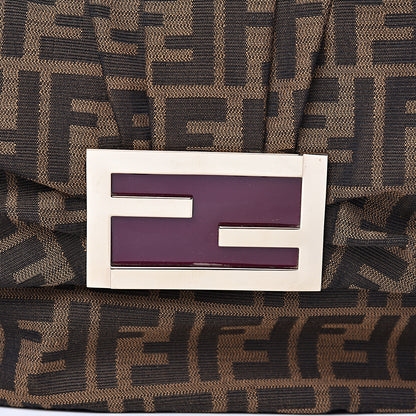 Fendi Zucca Patent Mia Shoulder Flap Tobacco Purple 9 of 11