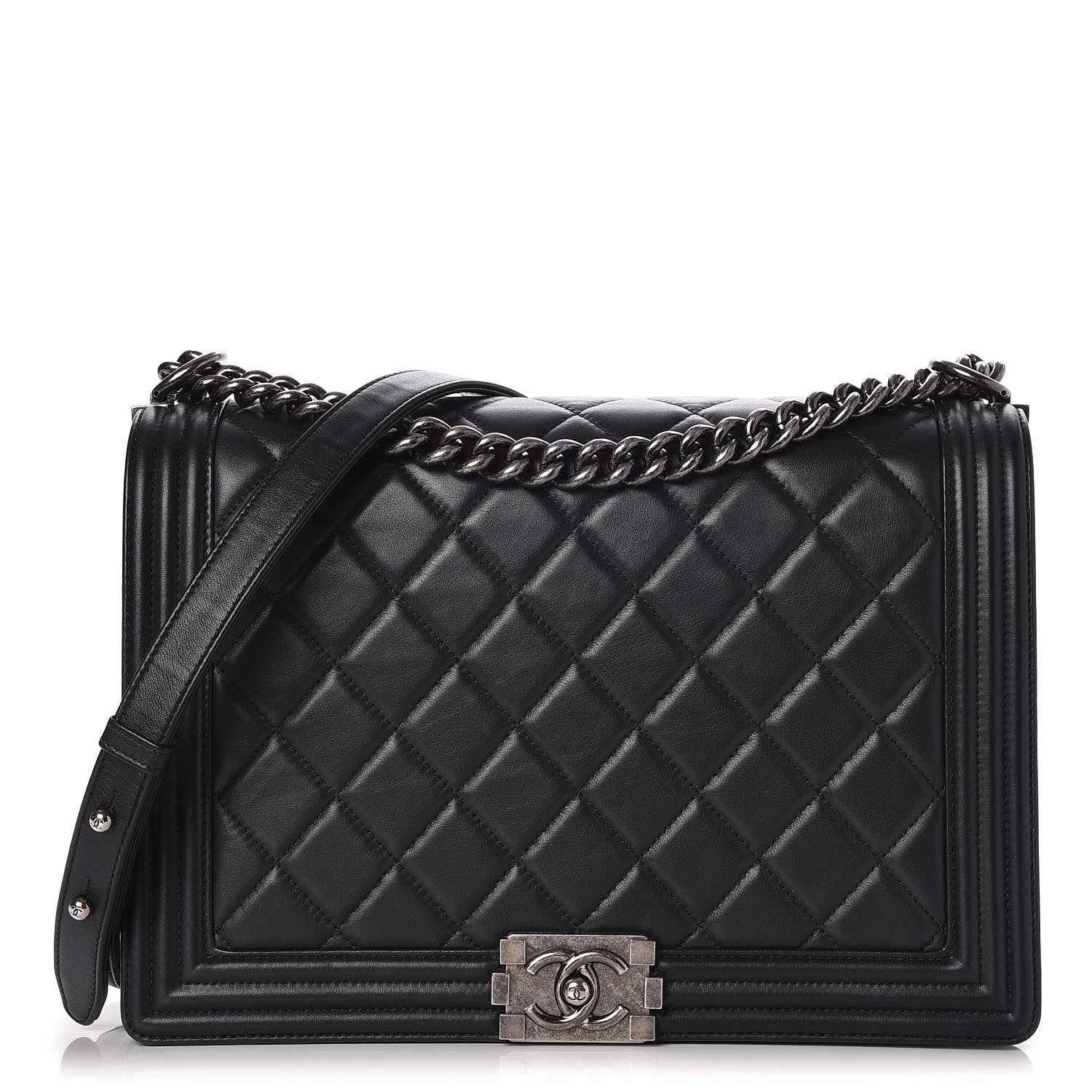 Chanel Calfskin Quilted Large Boy Flap Black 1 of 8