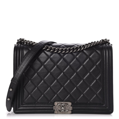 Chanel Calfskin Quilted Large Boy Flap Black 1 of 8
