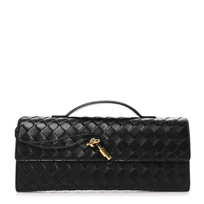 Bottega Veneta Nappa Intrecciato Long Andiamo Top Handle Clutch Black 1 of 7