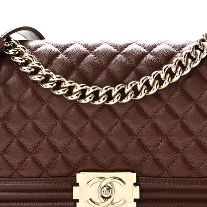 Chanel Caviar Quilted Medium Boy Flap Brown 8 of 11