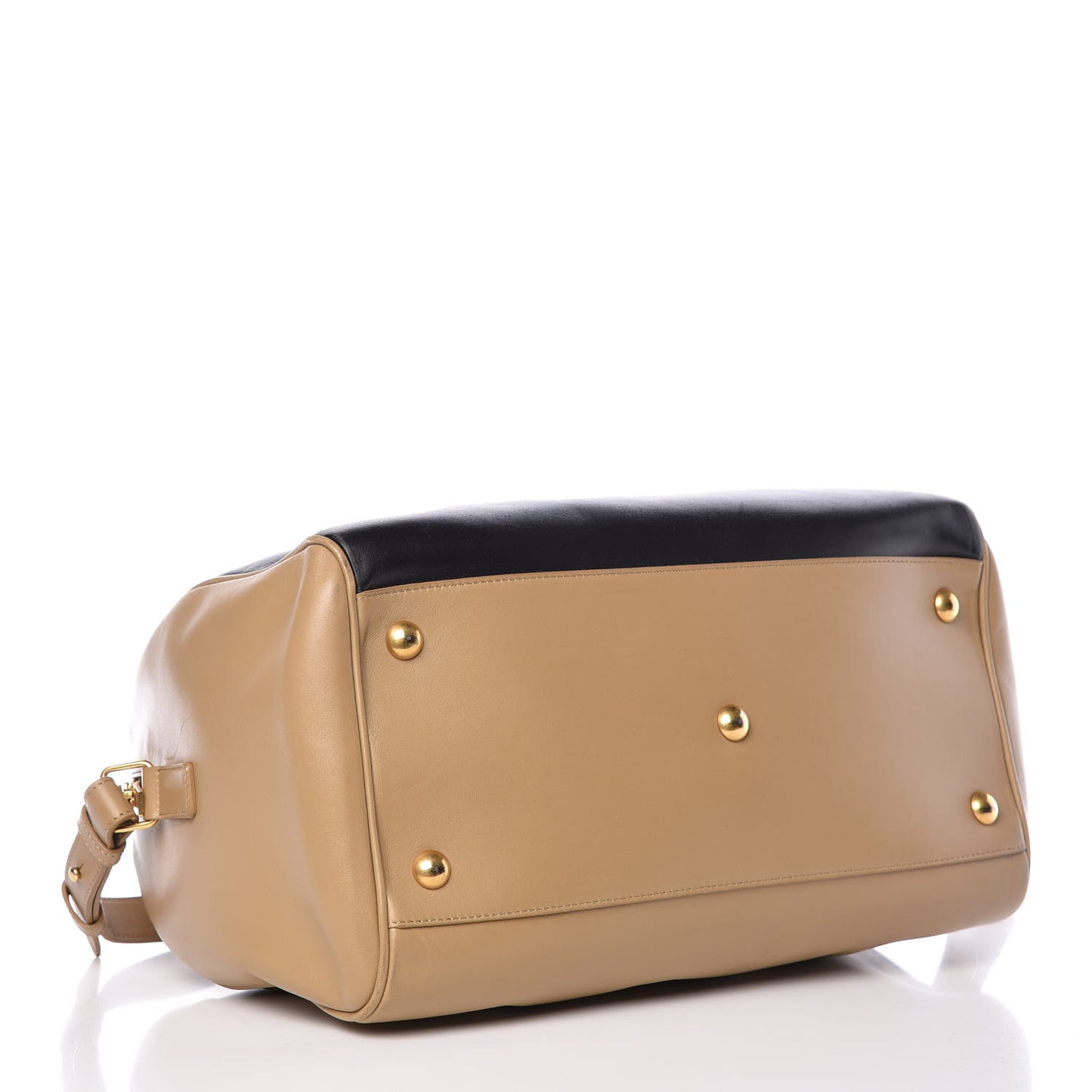 Smooth Calfskin Bi-Color Duffle 6 Beige Black