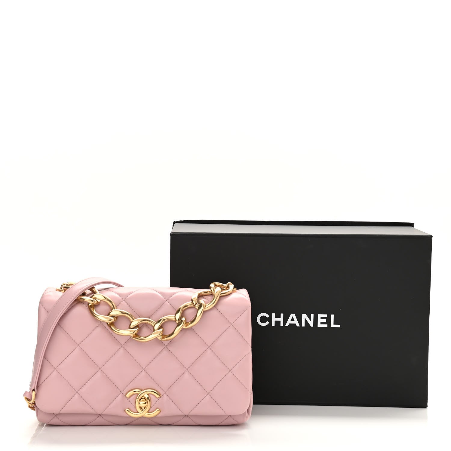 Chanel Lambskin Quilted Medium Color Match Flap Light Pink 10 of 10
