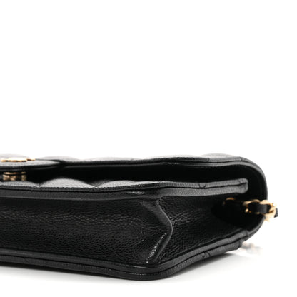 Chanel Caviar Quilted Flap Phone Holder With Chain Black 11 of 12
