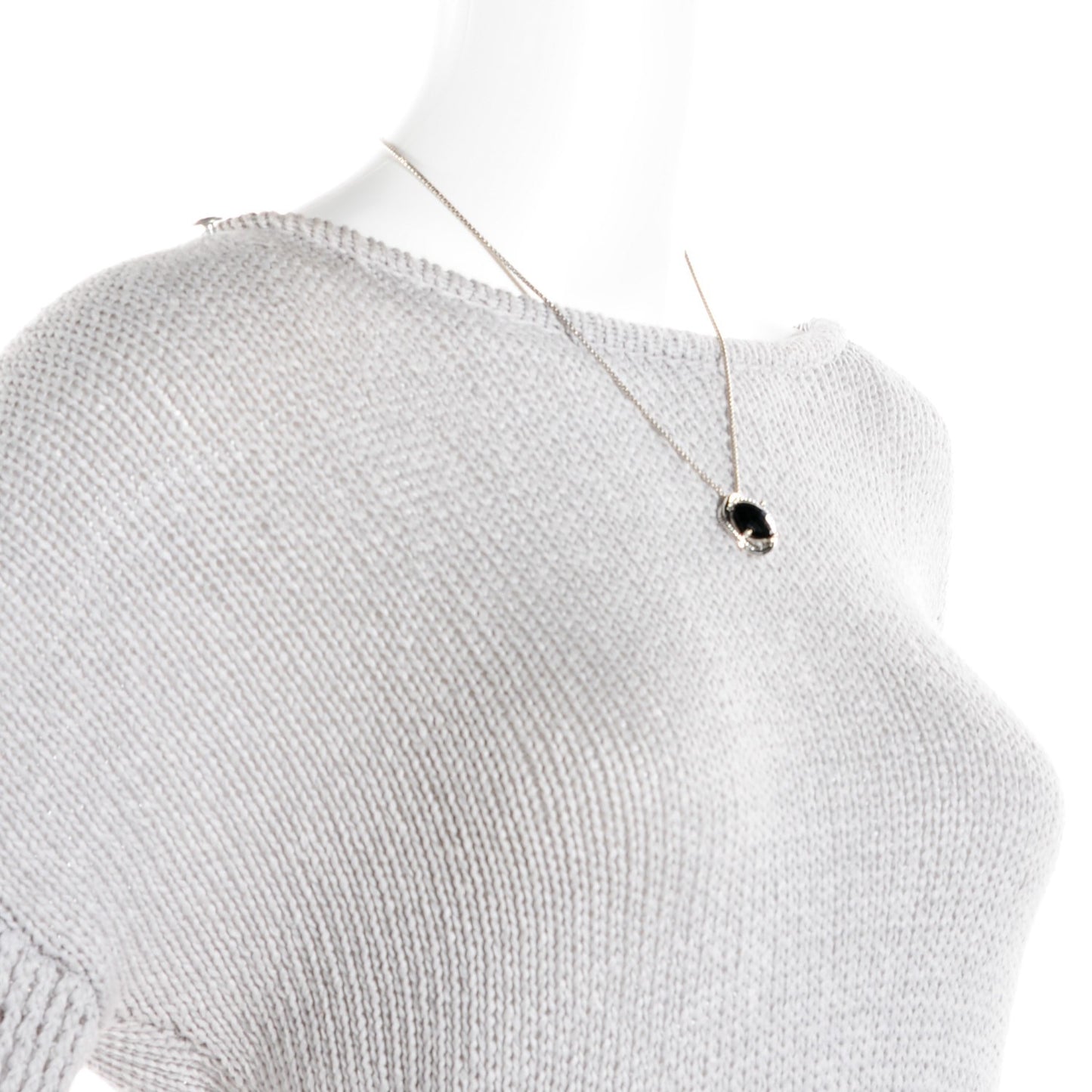 Sterling Silver Black Onyx 14mm Infinity Pendant Necklace