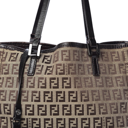 Fendi Zucchino Shopping Tote Mogano Panna Brown 14 of 14