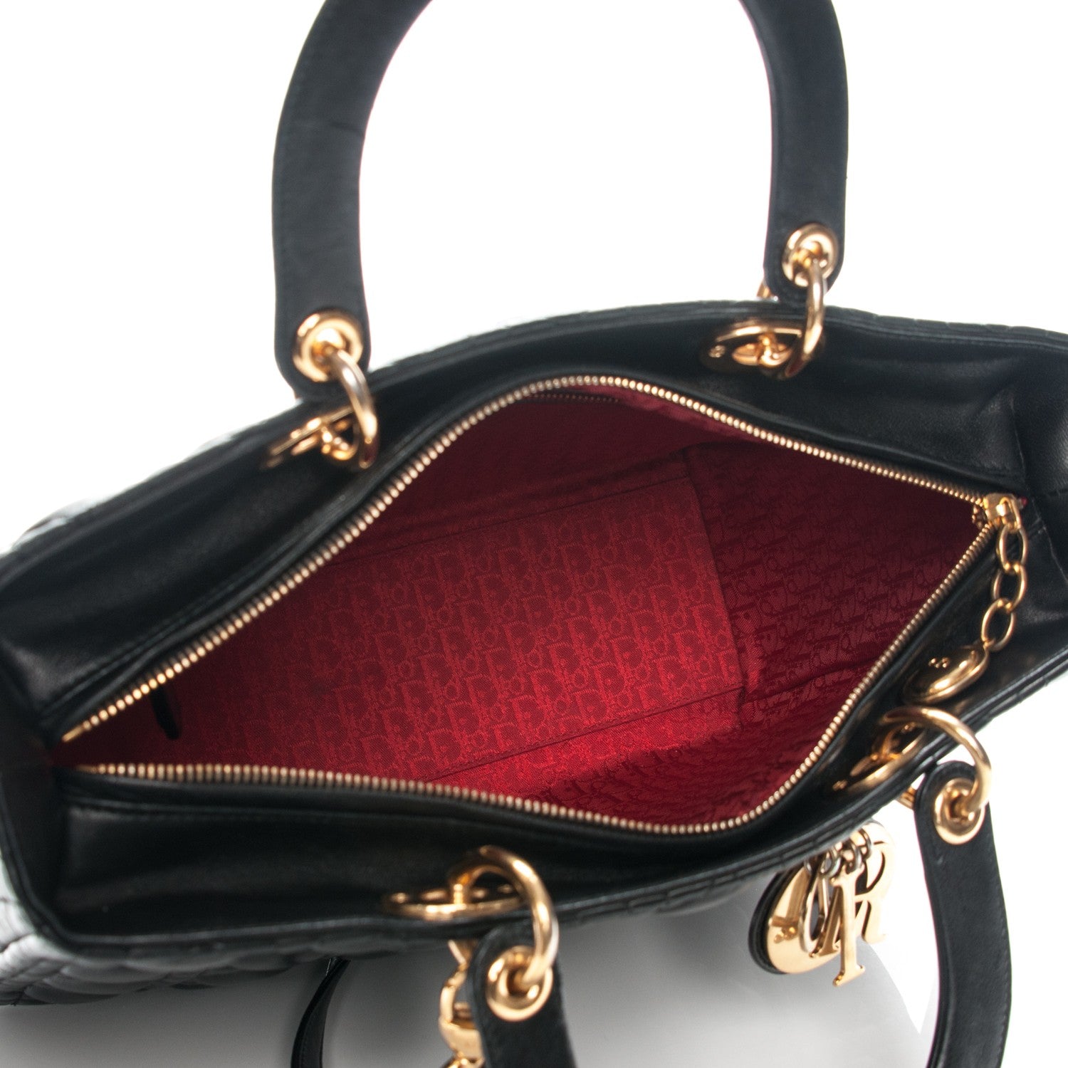 Christian Dior Lambskin Cannage Large Lady Dior Black 5 of 7