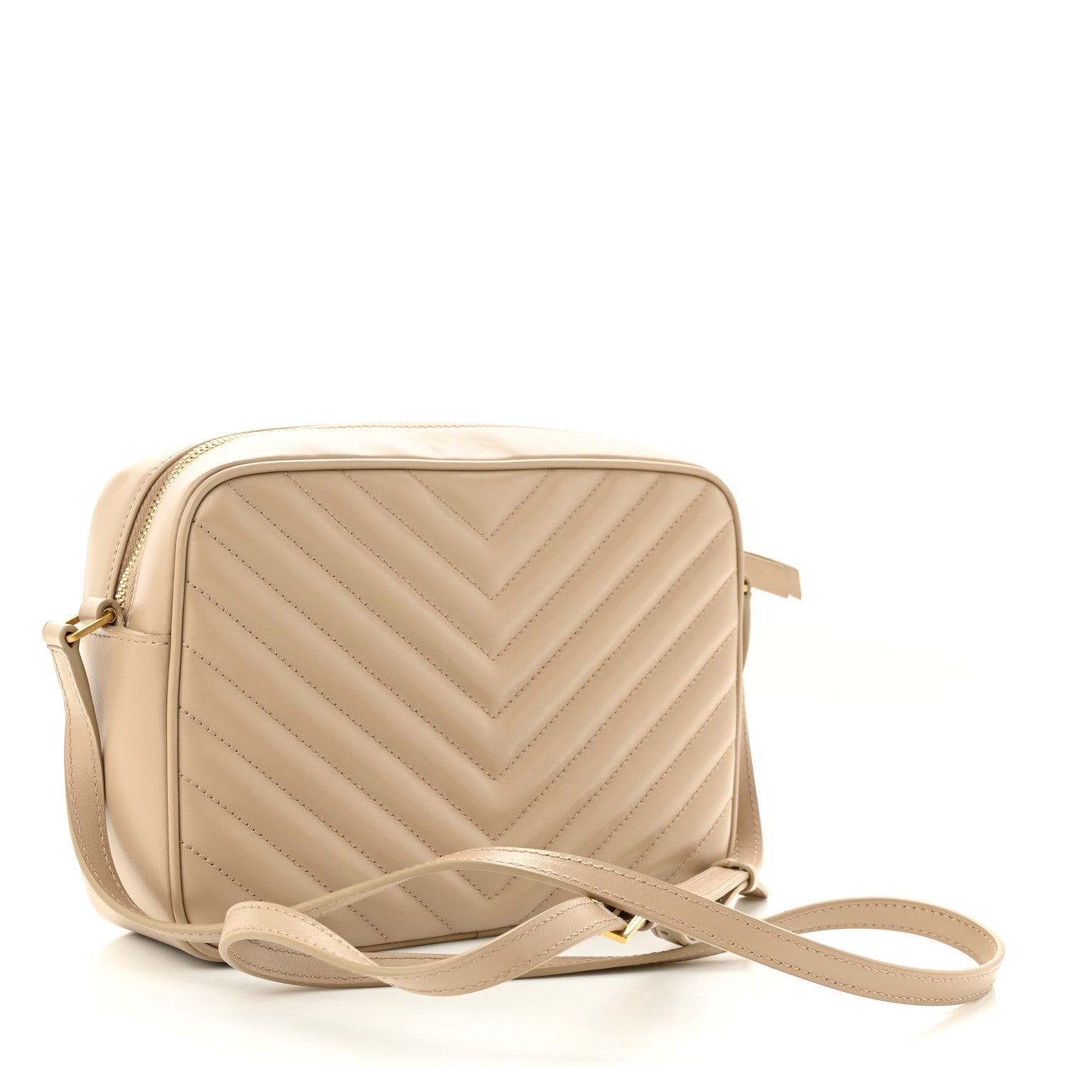 Saint Laurent Calfskin Matelasse Monogram Lou Camera Bag Dark Latte 2 of 9