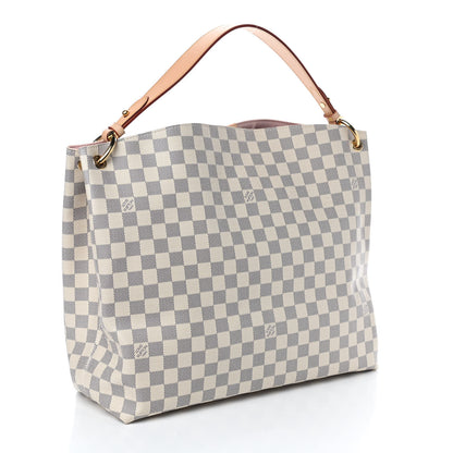 Louis Vuitton Damier Azur Graceful MM Rose Ballerine 3 of 12