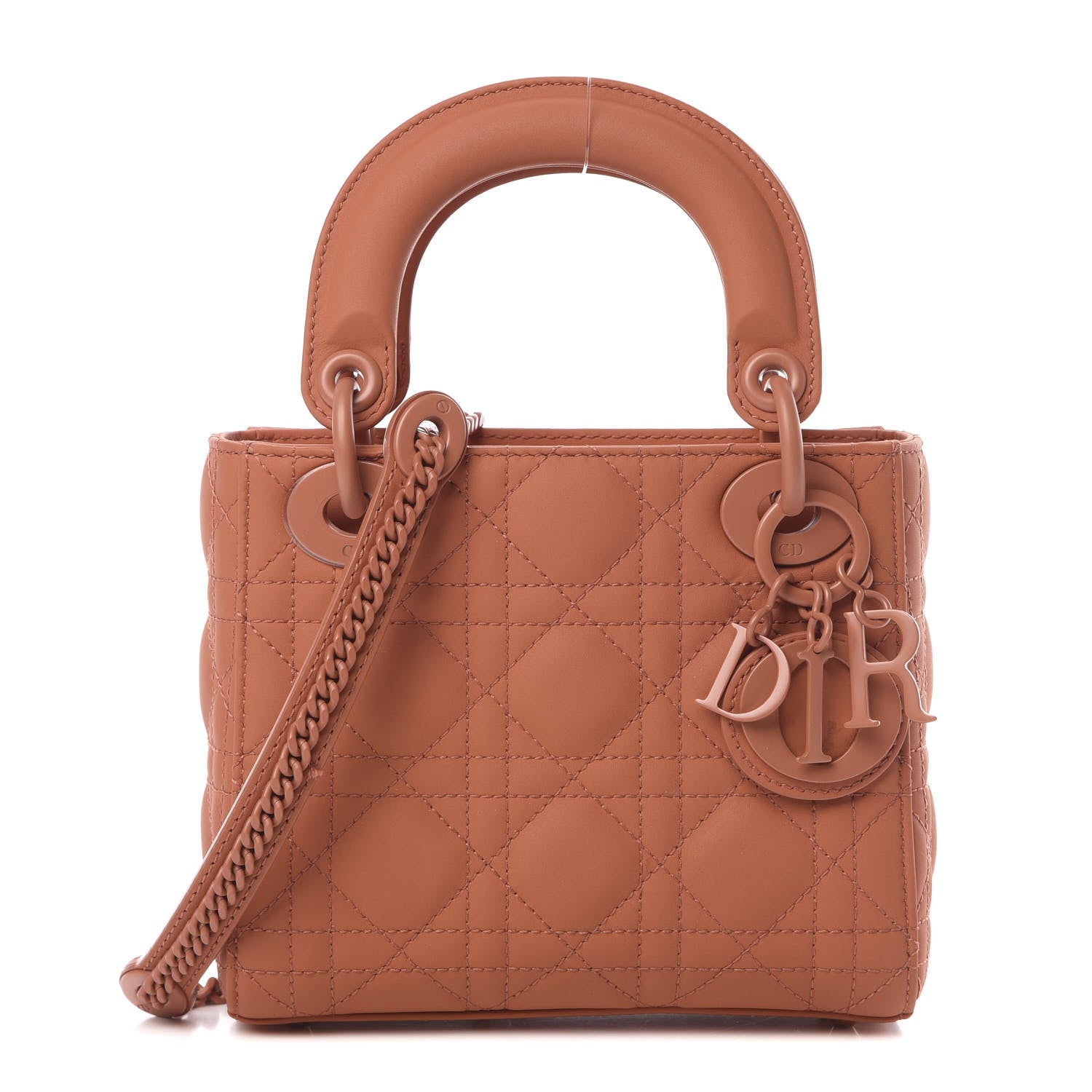 Christian Dior Ultra Matte Calfskin Cannage Mini Lady Dior Orange 1 of 13