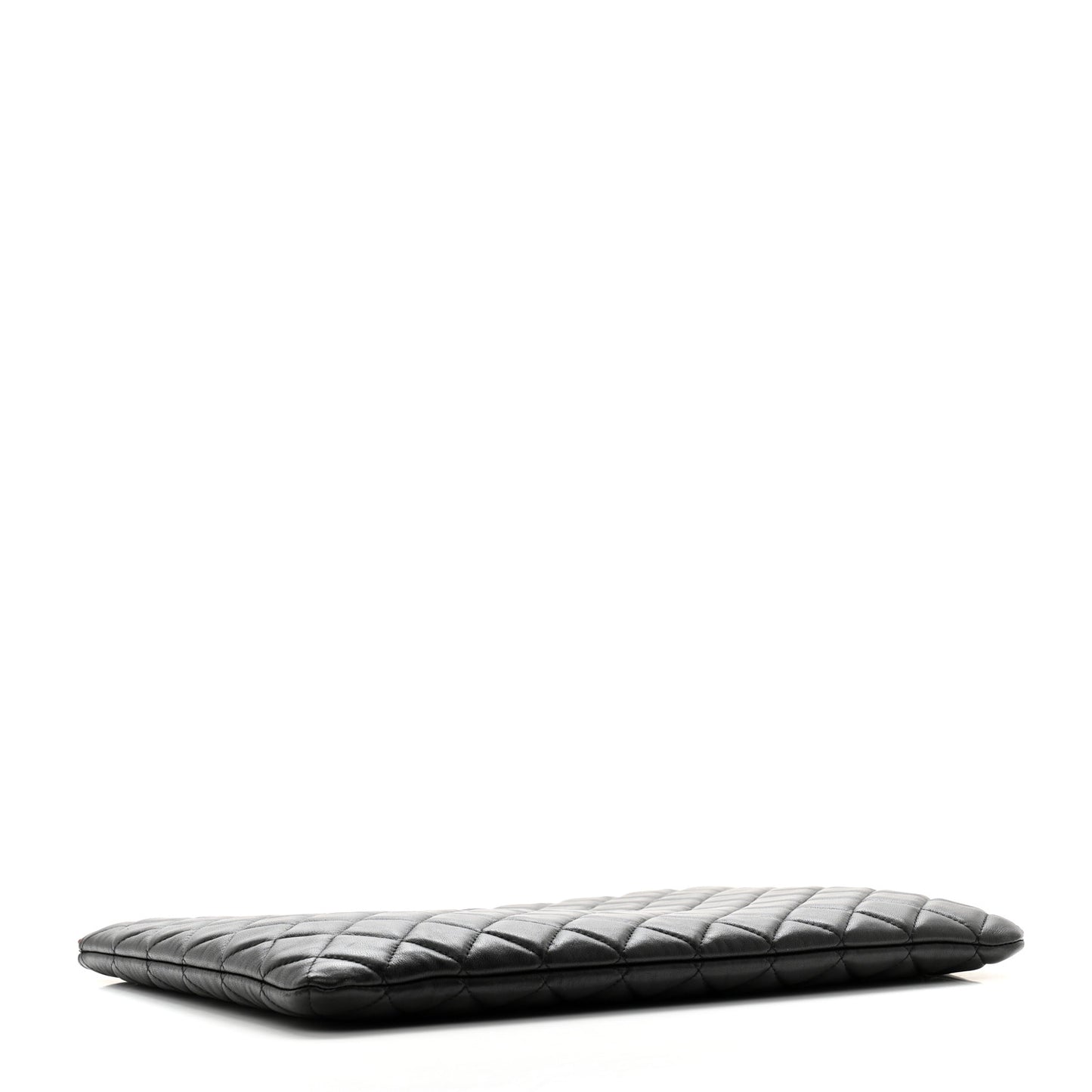 Lambskin Quilted Large Cosmetic Case Black