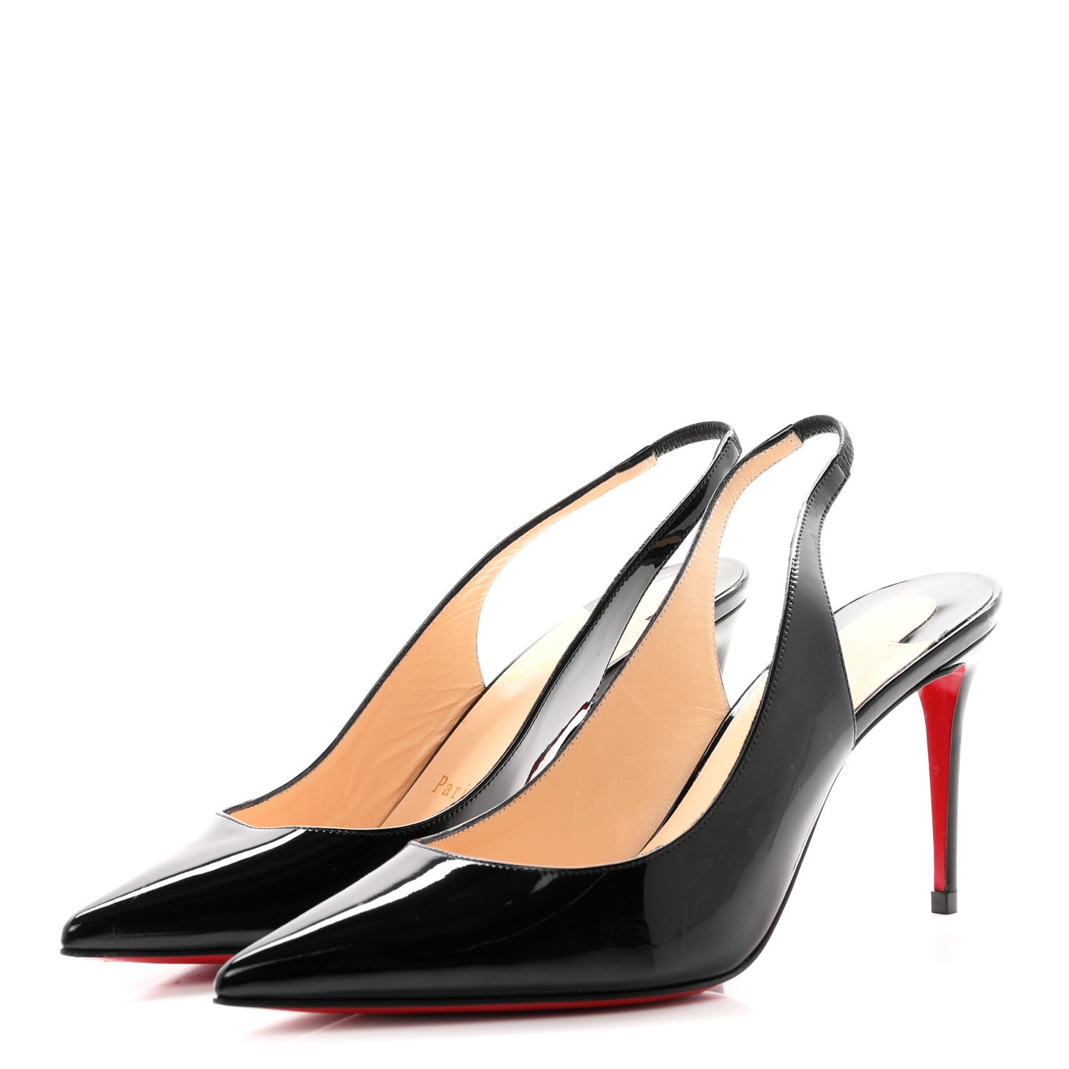 Christian Louboutin Patent Kate Sling 85 Pumps 35.5 Black 4 of 8