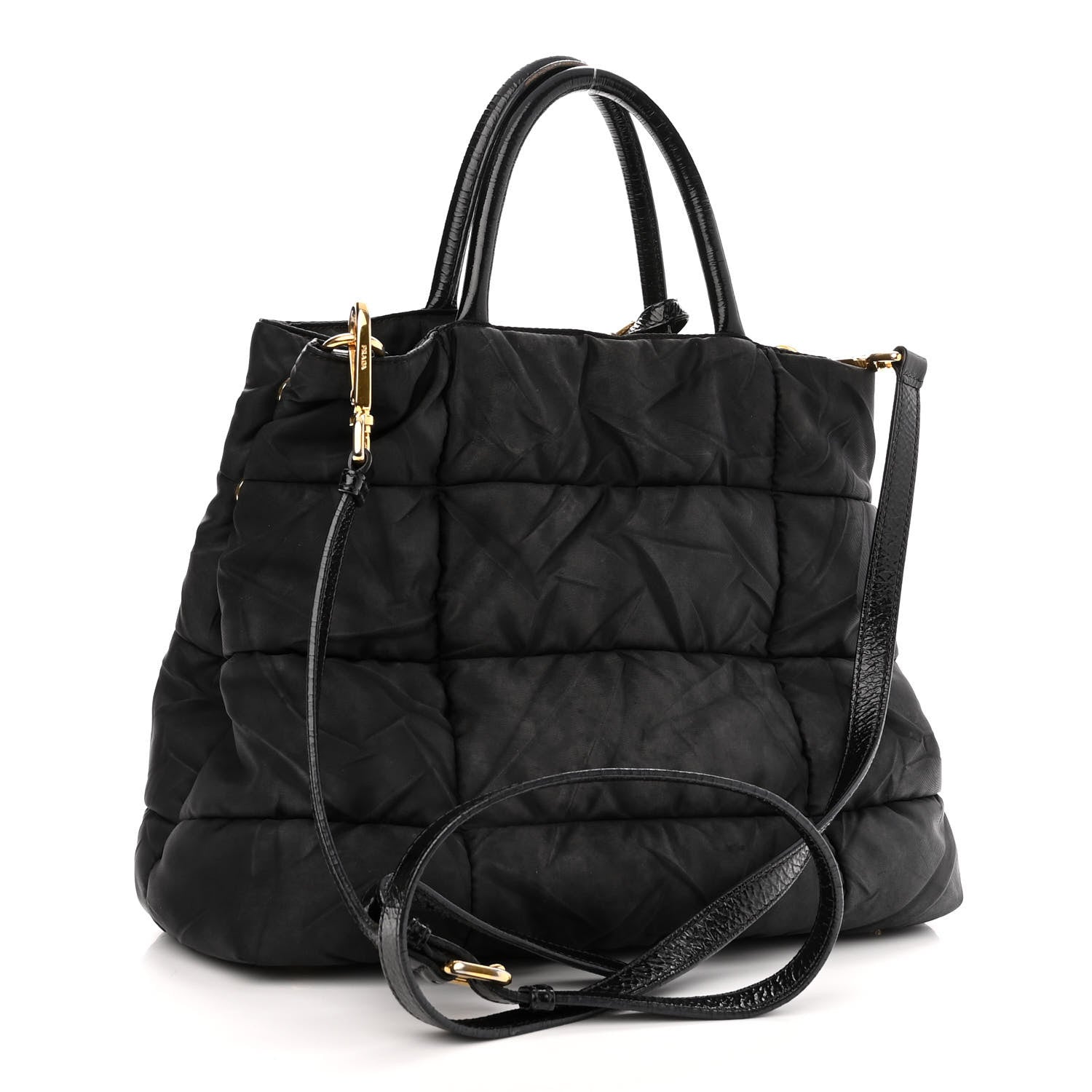 Prada Tessuto Nylon Quilted Tote Black 3 of 12