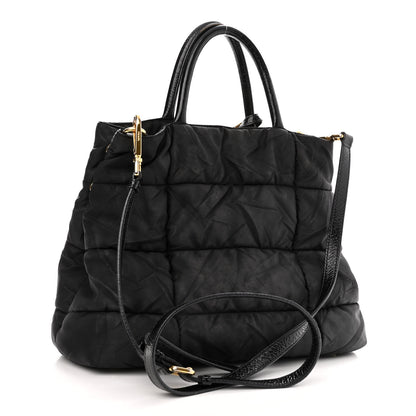 Prada Tessuto Nylon Quilted Tote Black 3 of 12