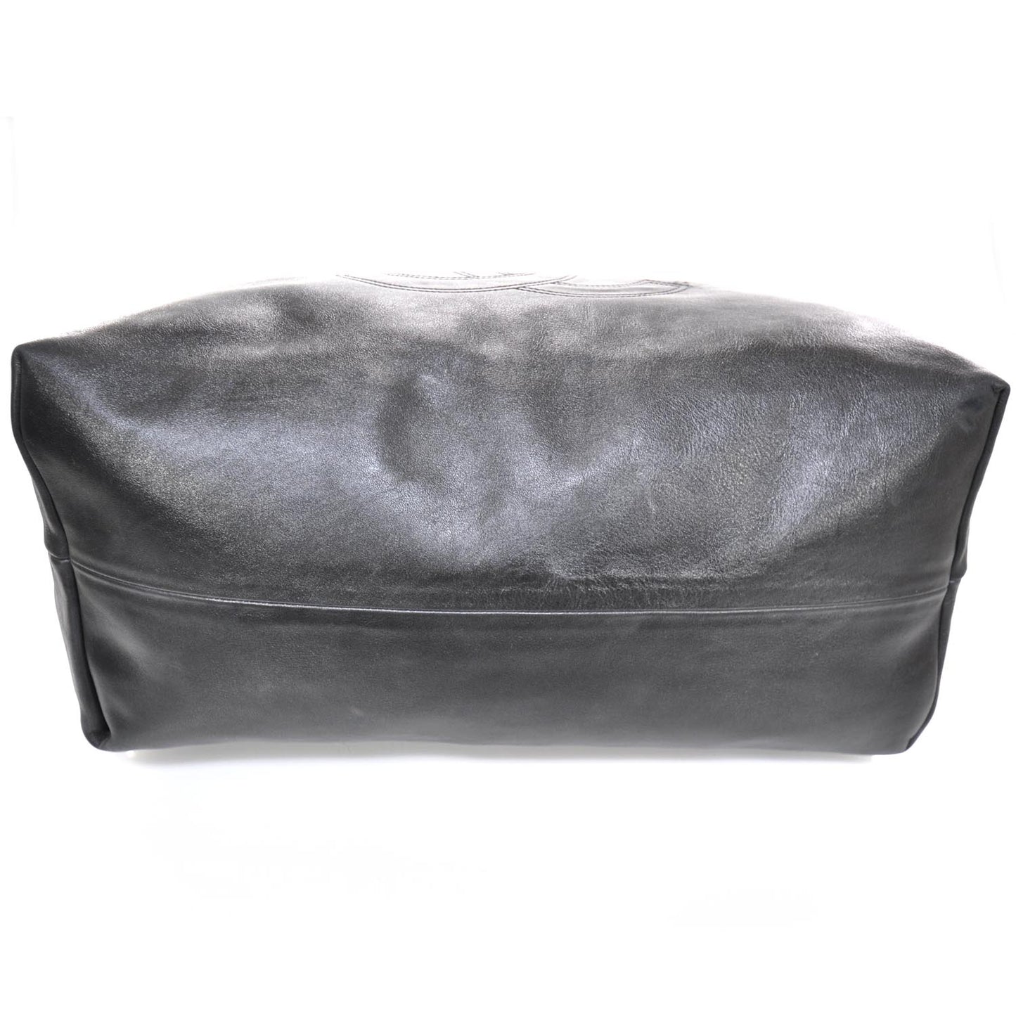 Lambskin Edgy Large Zip Top Tote Black