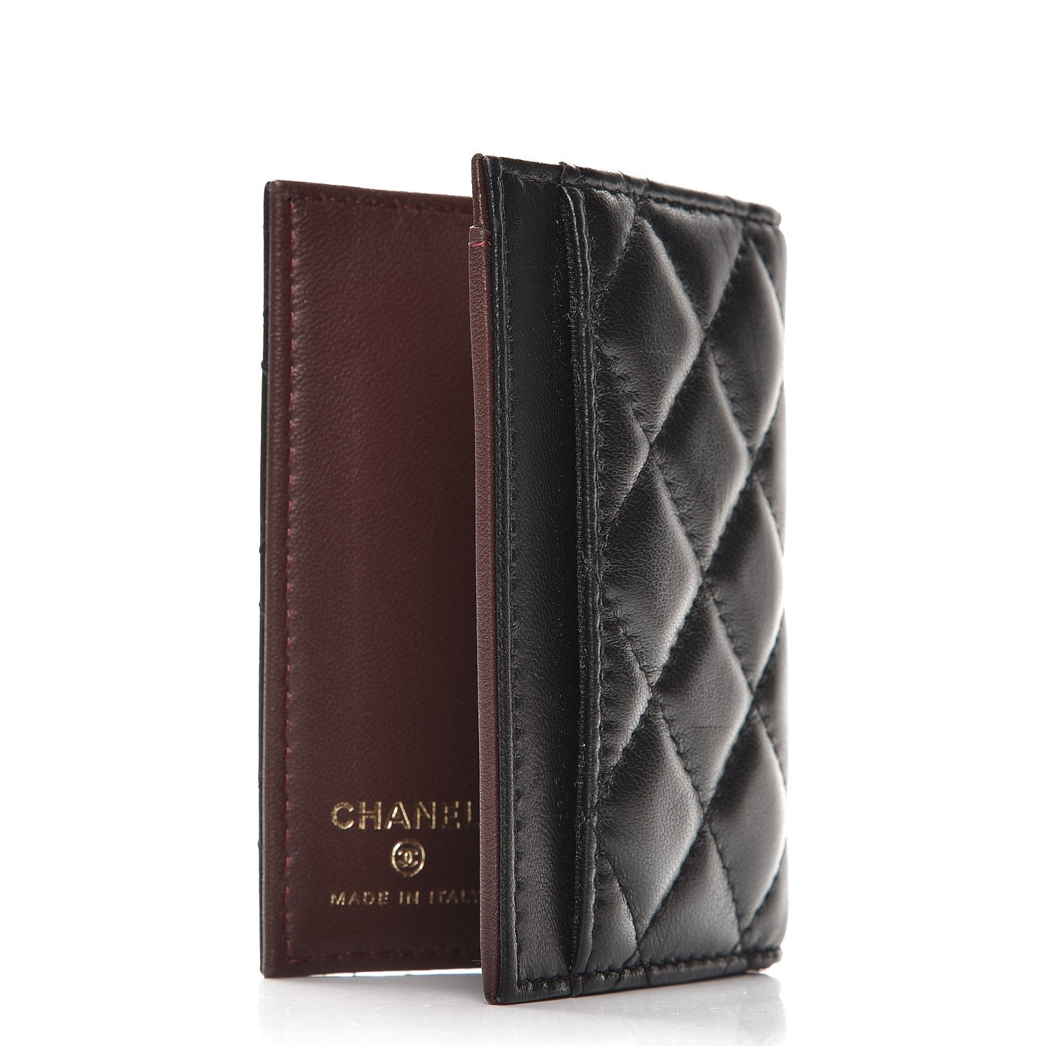 Chanel Lambskin Quilted Card Holder Wallet Black 3 of 7