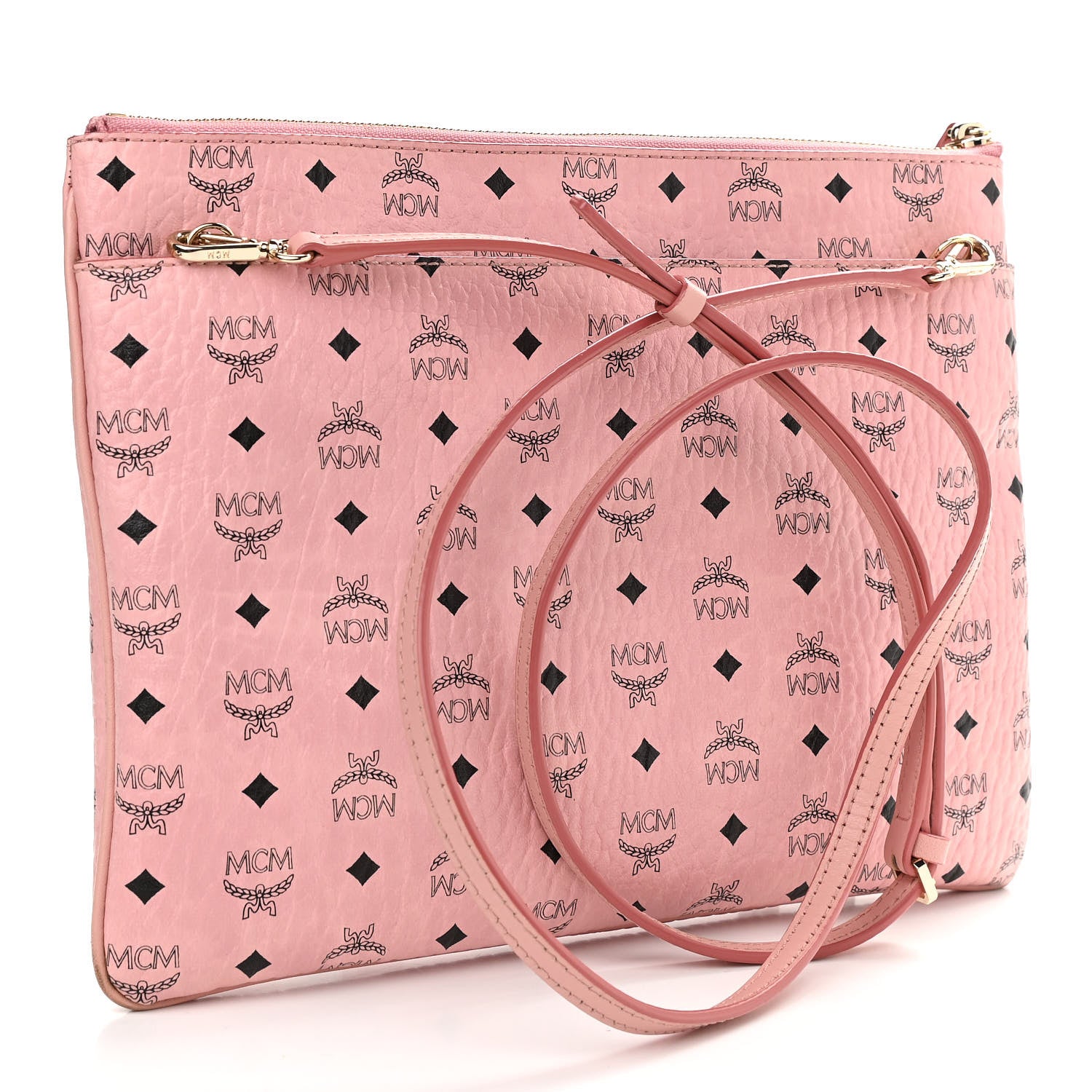 MCM Visetos Medium Crossbody Pouch Soft Pink 3 of 10