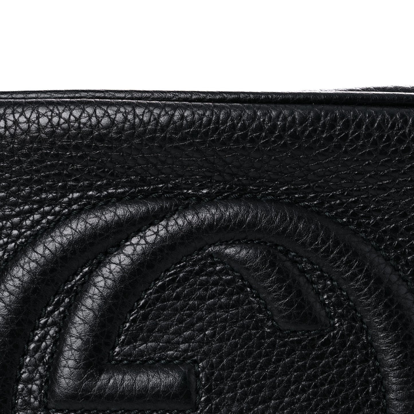 Pebbled Calfskin Small Soho Disco Bag Black