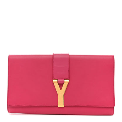 Saint Laurent Calfskin Classic Y Ligne Clutch Fuchsia 1 of 12