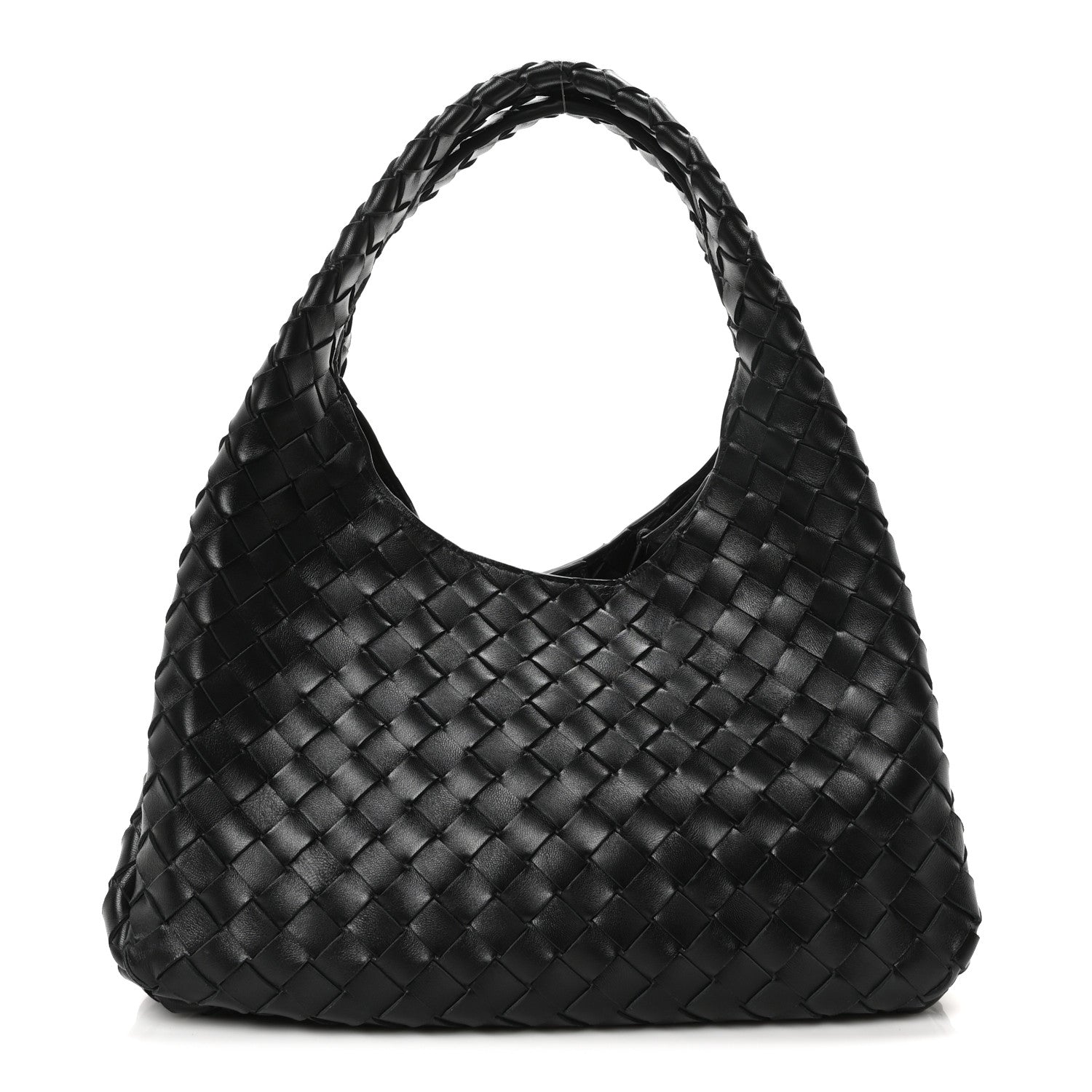 Bottega Veneta Nappa Intrecciato Medium Campana Shoulder Bag Black 1 of 9
