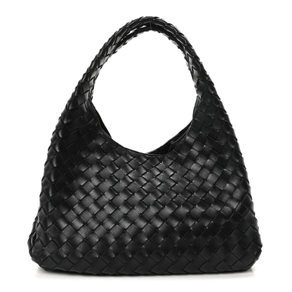 Bottega Veneta Nappa Intrecciato Medium Campana Shoulder Bag Black 1 of 9