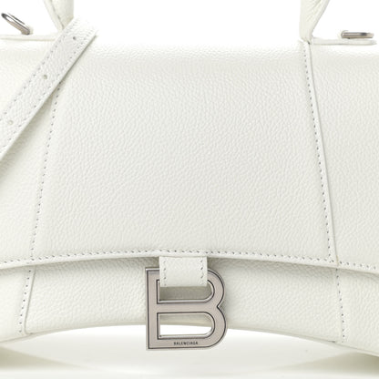 Balenciaga Grained Calfskin Small Hourglass Top Handle Bag White 9 of 15