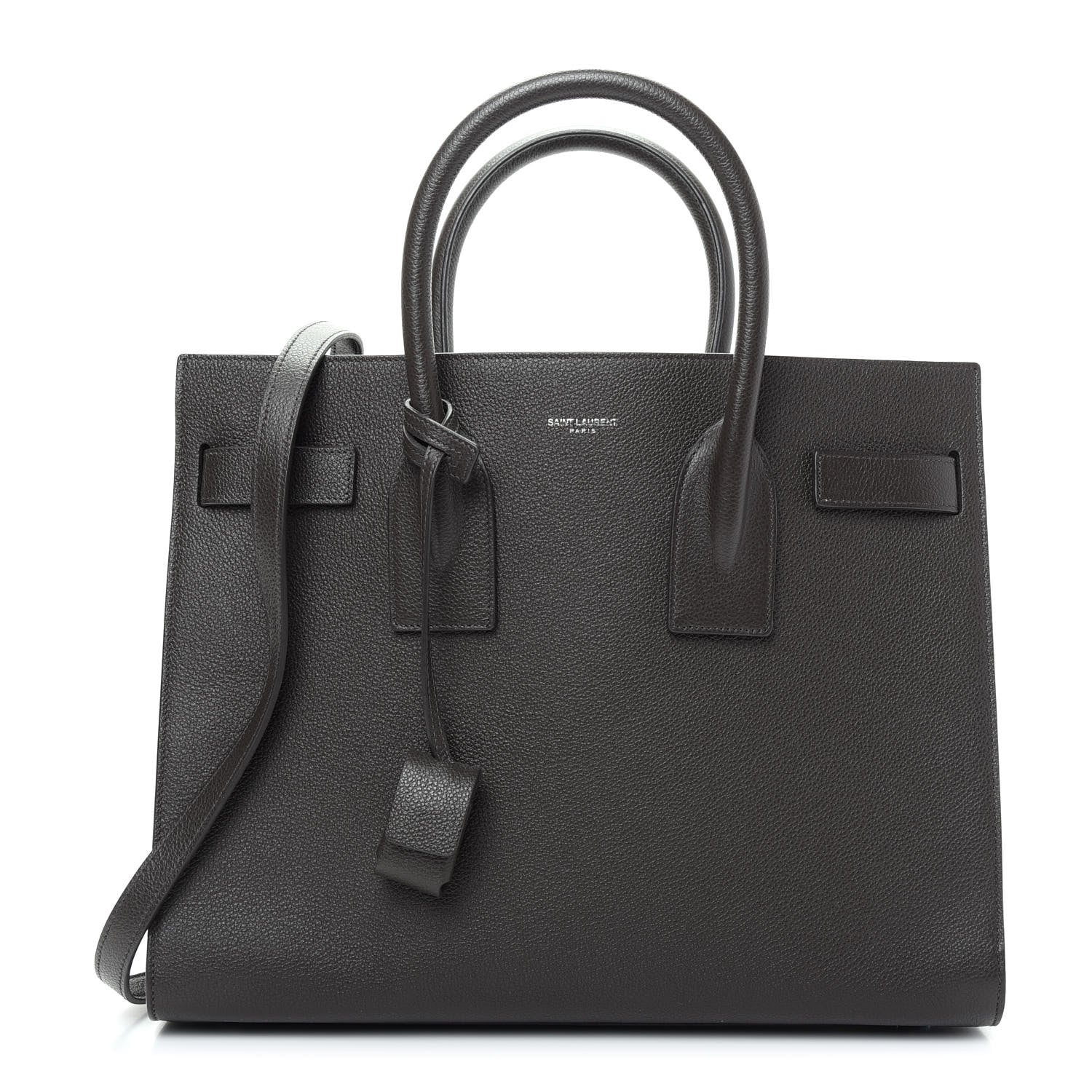 Saint Laurent Grained Calfskin Small Sac De Jour Coal 1 of 8