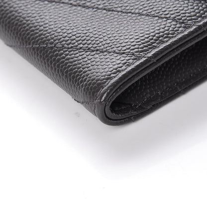 Saint Laurent Grain De Poudre Matelasse Chevron Small Monogram Envelope Wallet Earth 9 of 9
