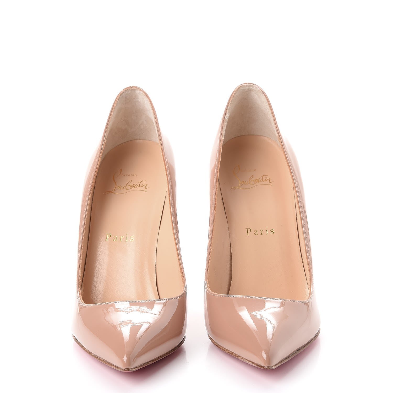 Christian Louboutin Patent Pigalle 100 Pumps 37.5 Nude 2 of 9