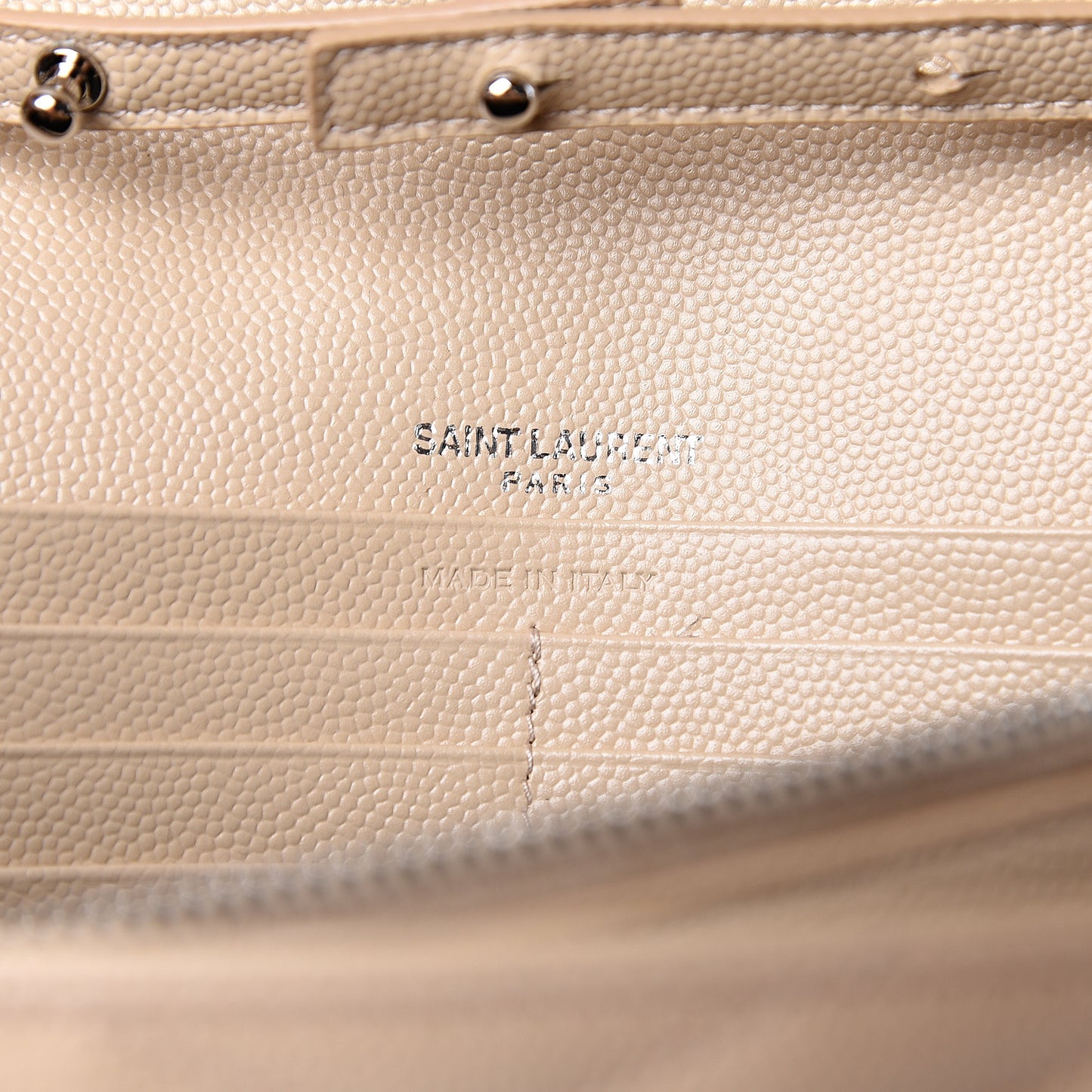 Grain De Poudre Matelasse Chevron Monogram Chain Wallet Nude Powder