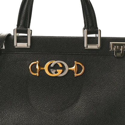 Gucci Grainy Calfskin Medium Zumi Top Handle Bag Black 9 of 12