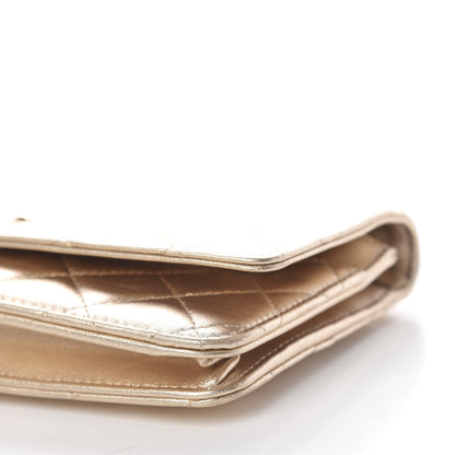 Chanel Lambskin Quilted Wallet On Chain WOC Light Gold 10 of 19