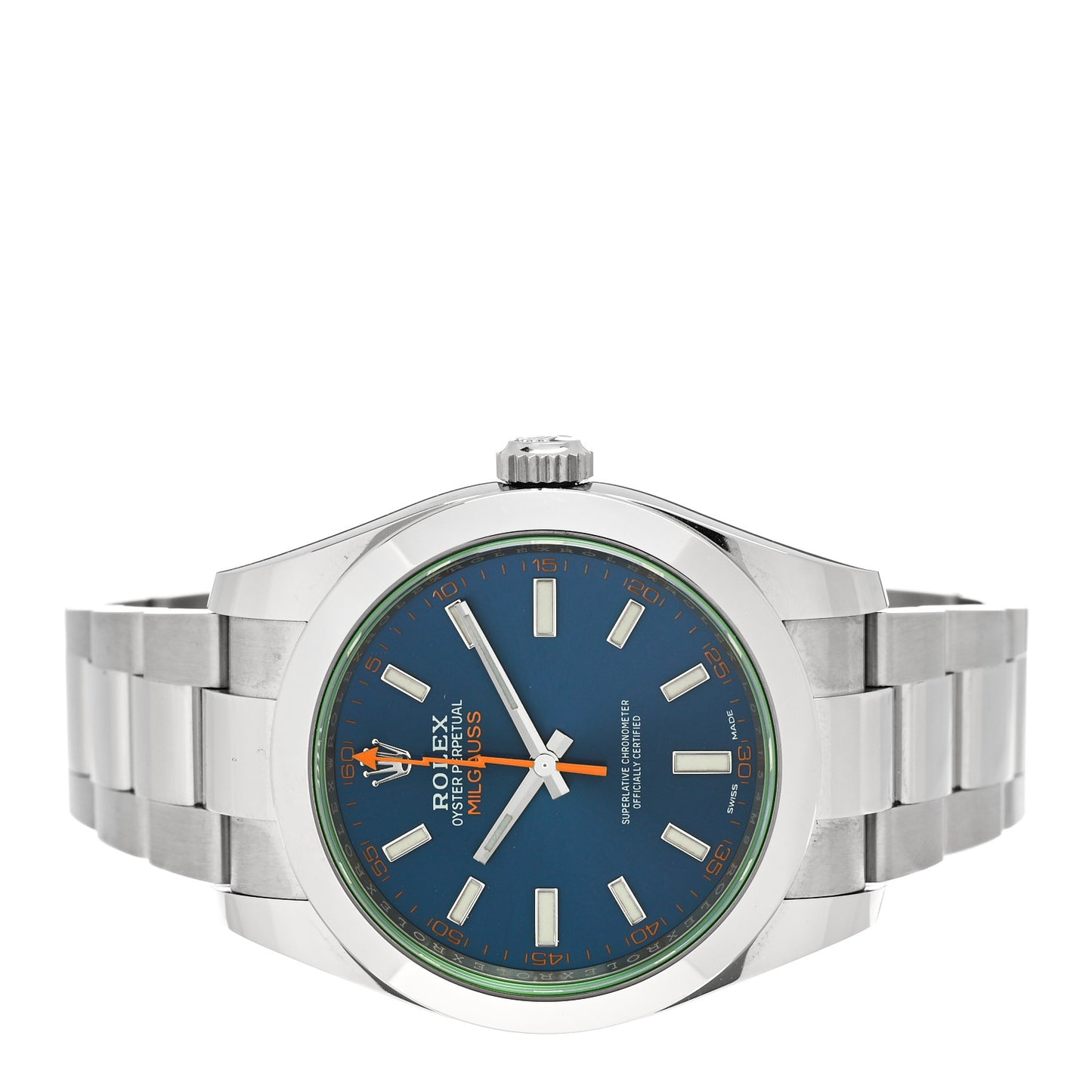 Stainless Steel 40mm Oyster Perpetual Milgauss Watch Z-Blue 116400GV