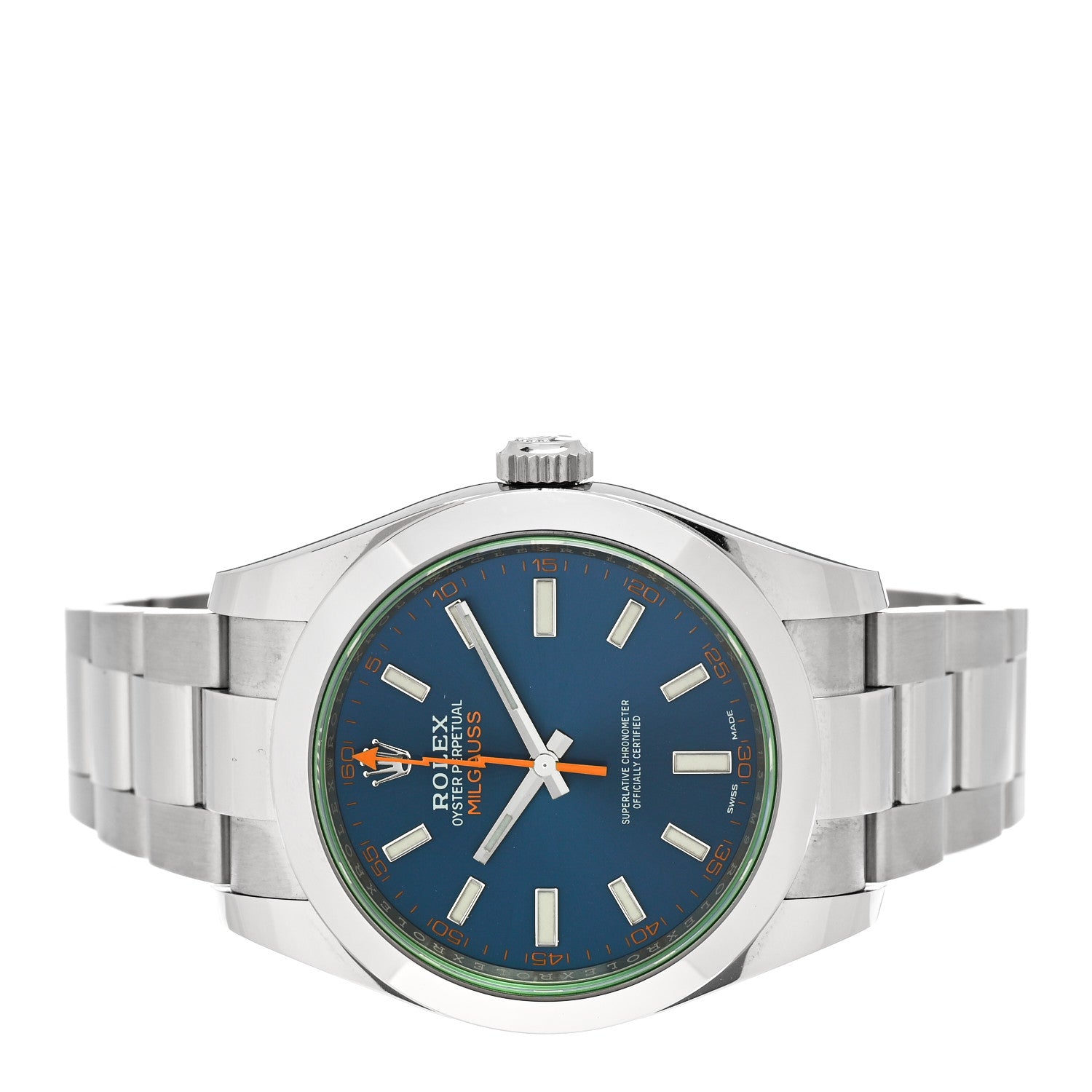 Rolex Stainless Steel 40mm Oyster Perpetual Milgauss Watch Z-Blue 116400GV 2 of 5