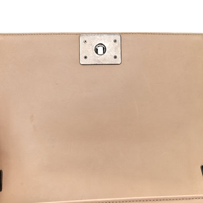 Chanel Calfskin Quilted Double Stitch Medium Boy Flap Beige 15 of 16