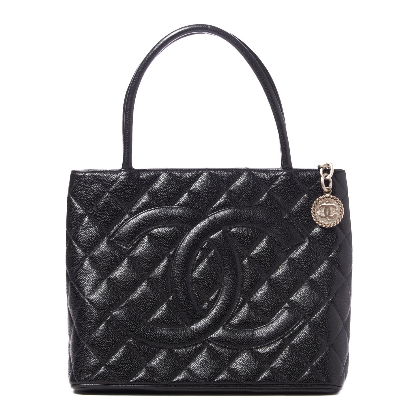 Caviar Quilted Medallion Tote Black