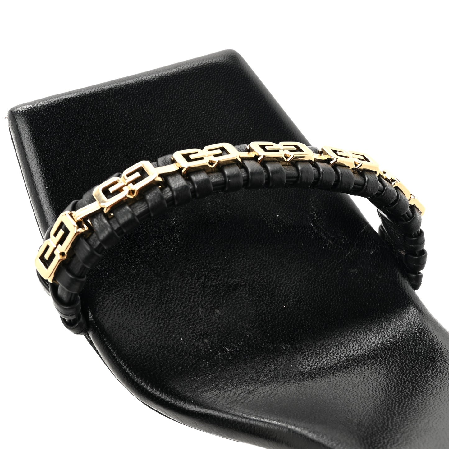 Smooth Nappa G Woven Slingback 90mm Sandals 38.5 Black