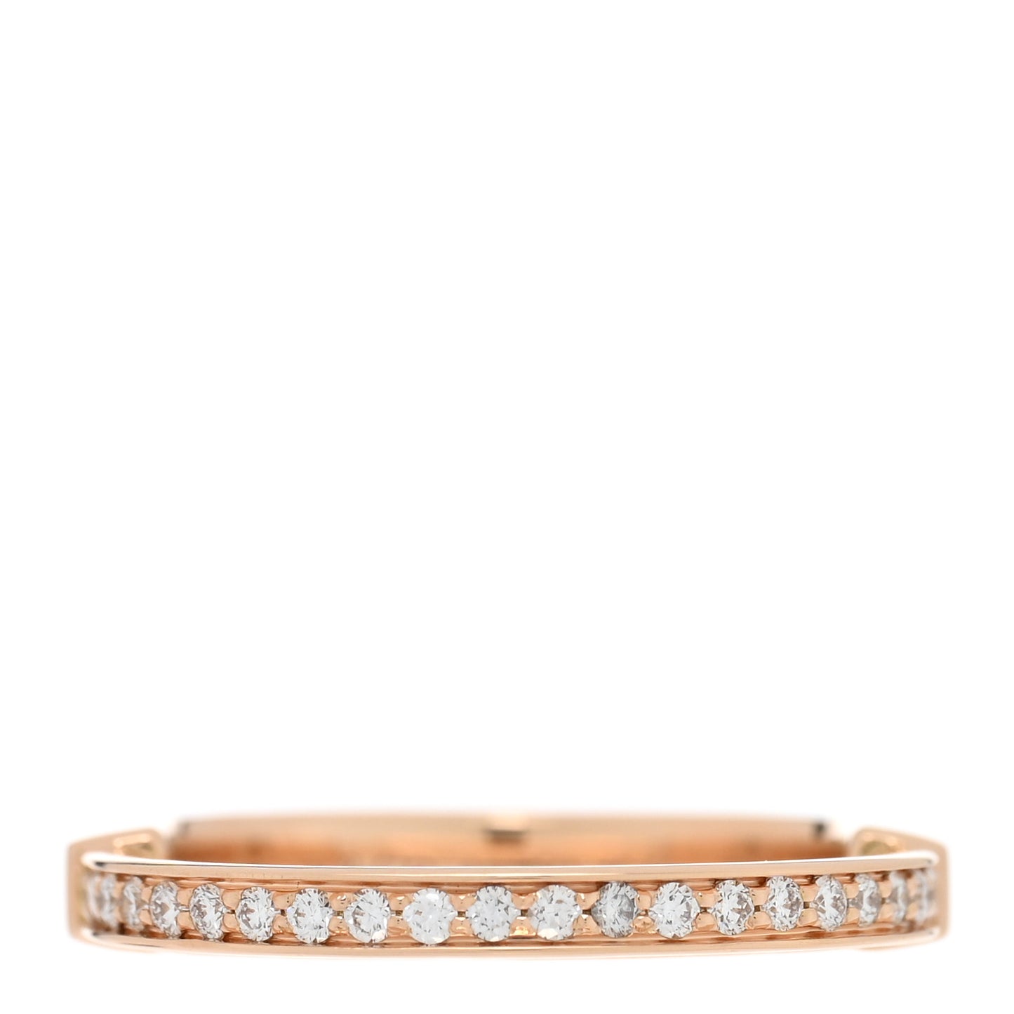 18K Rose Gold Diamond Lock Ring 50 5.5