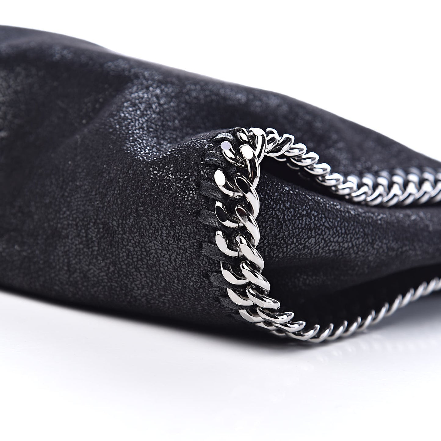 Shaggy Deer Embroidered Palm Tree Mini Falabella Tote Black