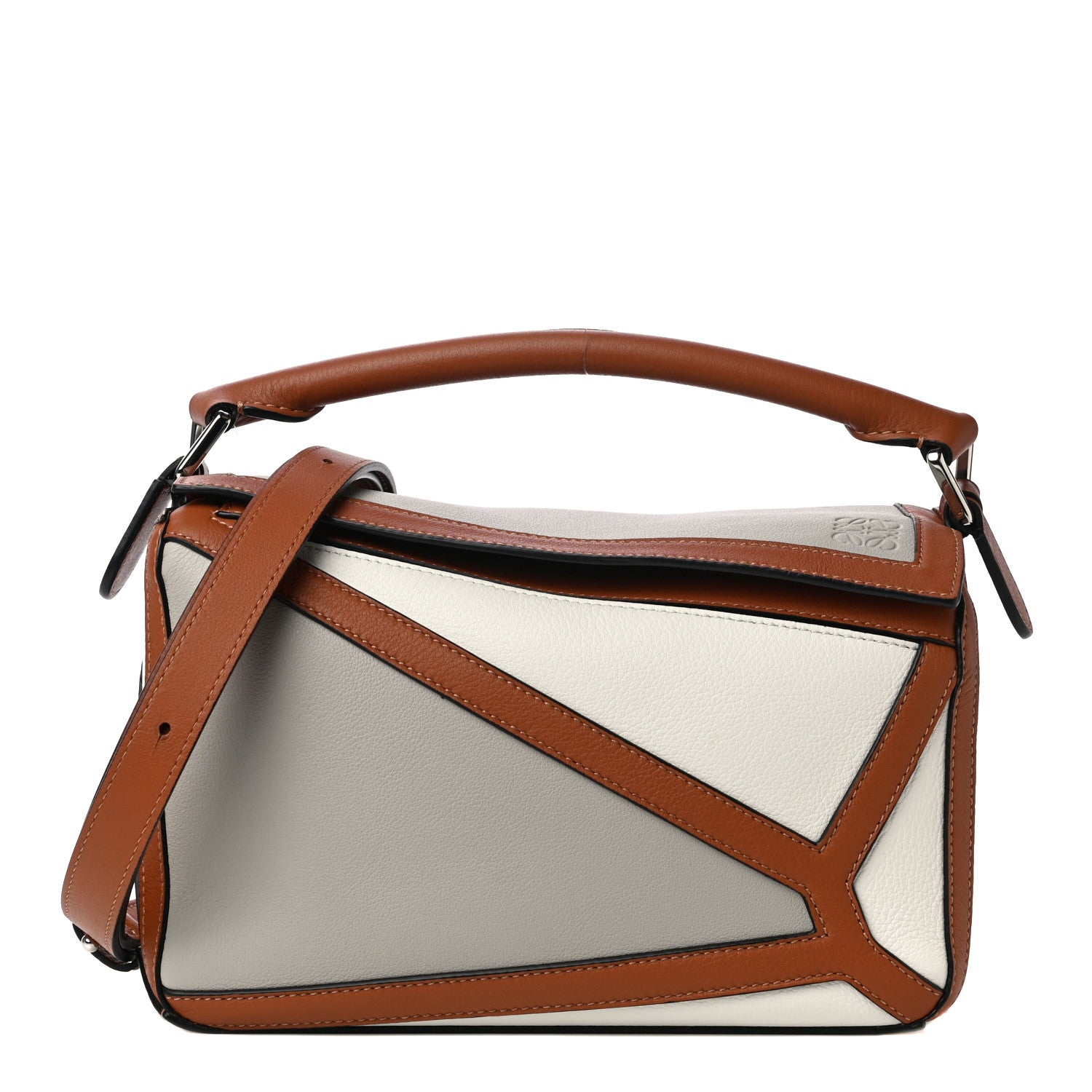 Loewe Calfskin Small Graphic Puzzle Bag Ghost Soft White 1 of 8