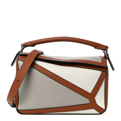 Loewe Calfskin Small Graphic Puzzle Bag Ghost Soft White 1 of 8