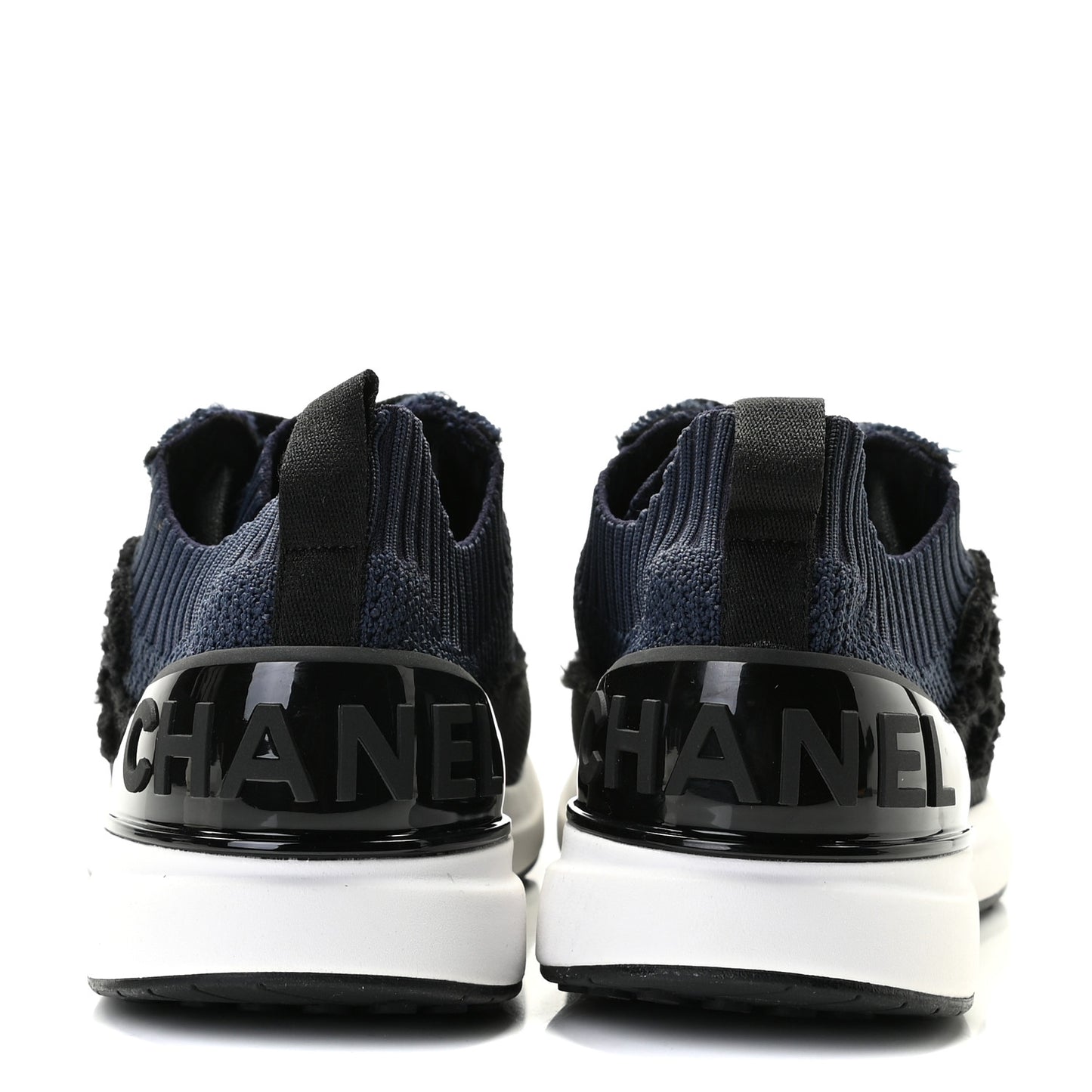 Fabric Logo Sneakers 37 Navy Black