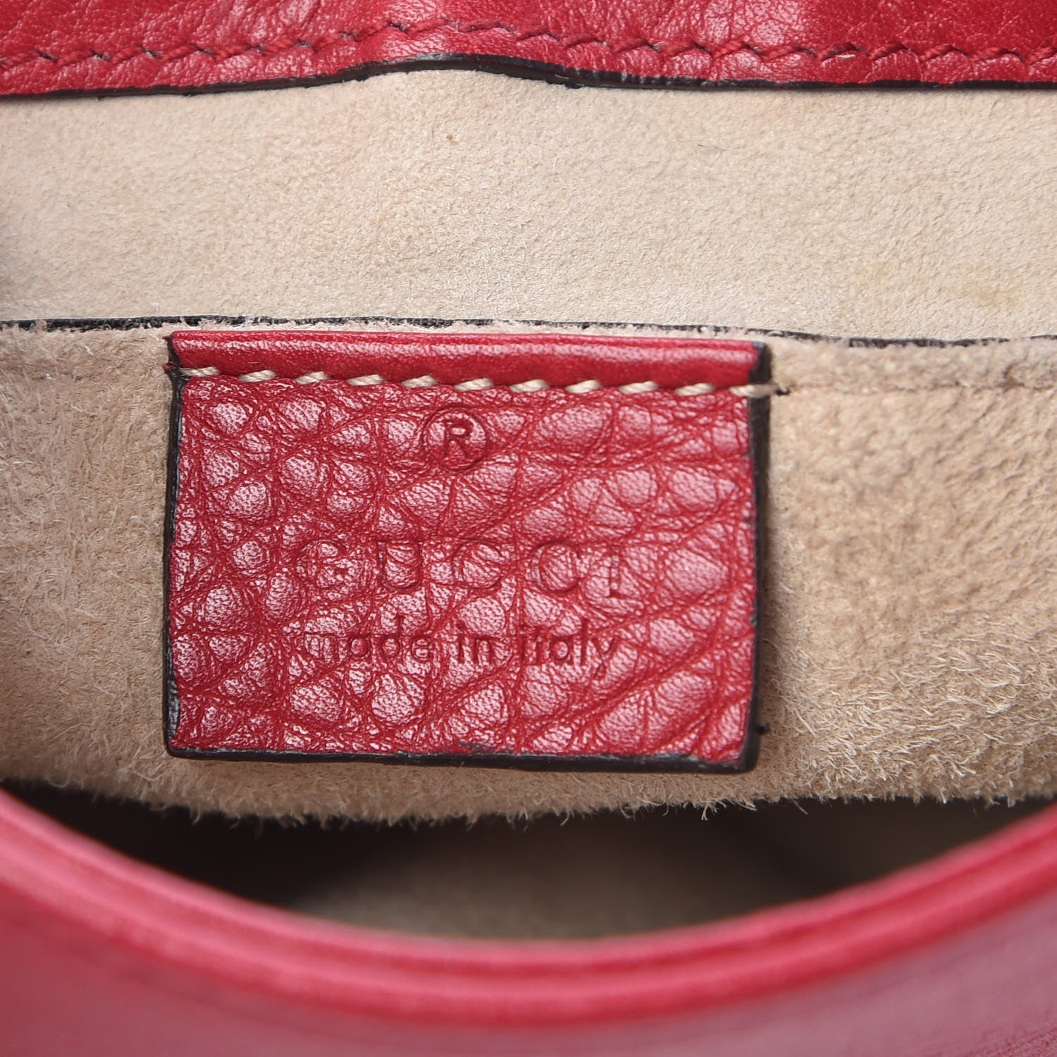 Gucci Pebbled Calfskin Small 1973 Chain Shoulder Bag Red 7 of 10