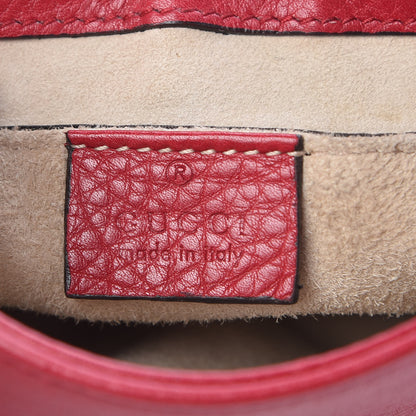 Gucci Pebbled Calfskin Small 1973 Chain Shoulder Bag Red 7 of 10
