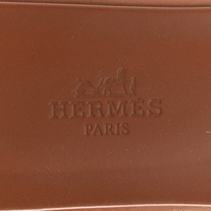 Hermes Box Calfskin Oran Sandals 38.5 Gold 6 of 7