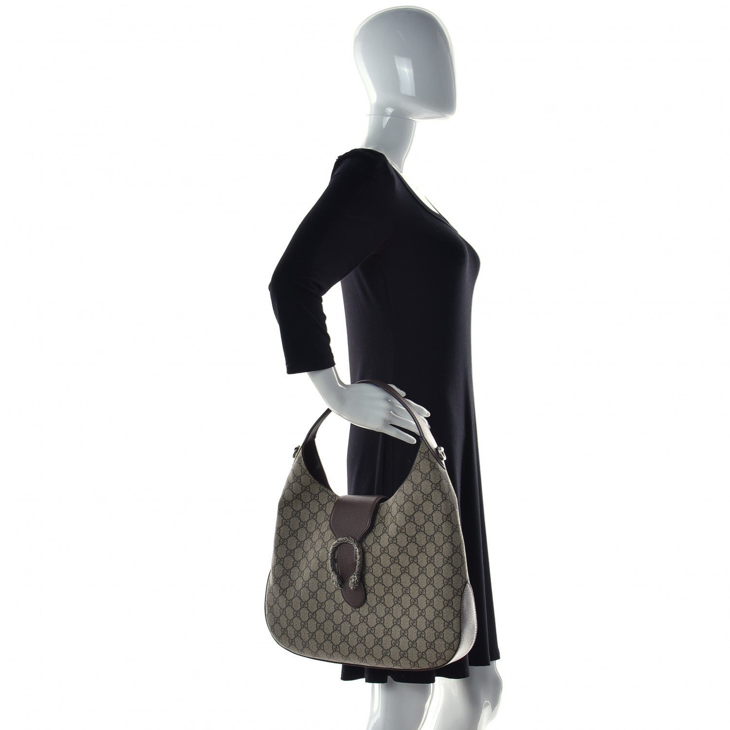 Gucci GG Supreme Monogram Web Medium Dionysus Hobo Brown 5 of 14