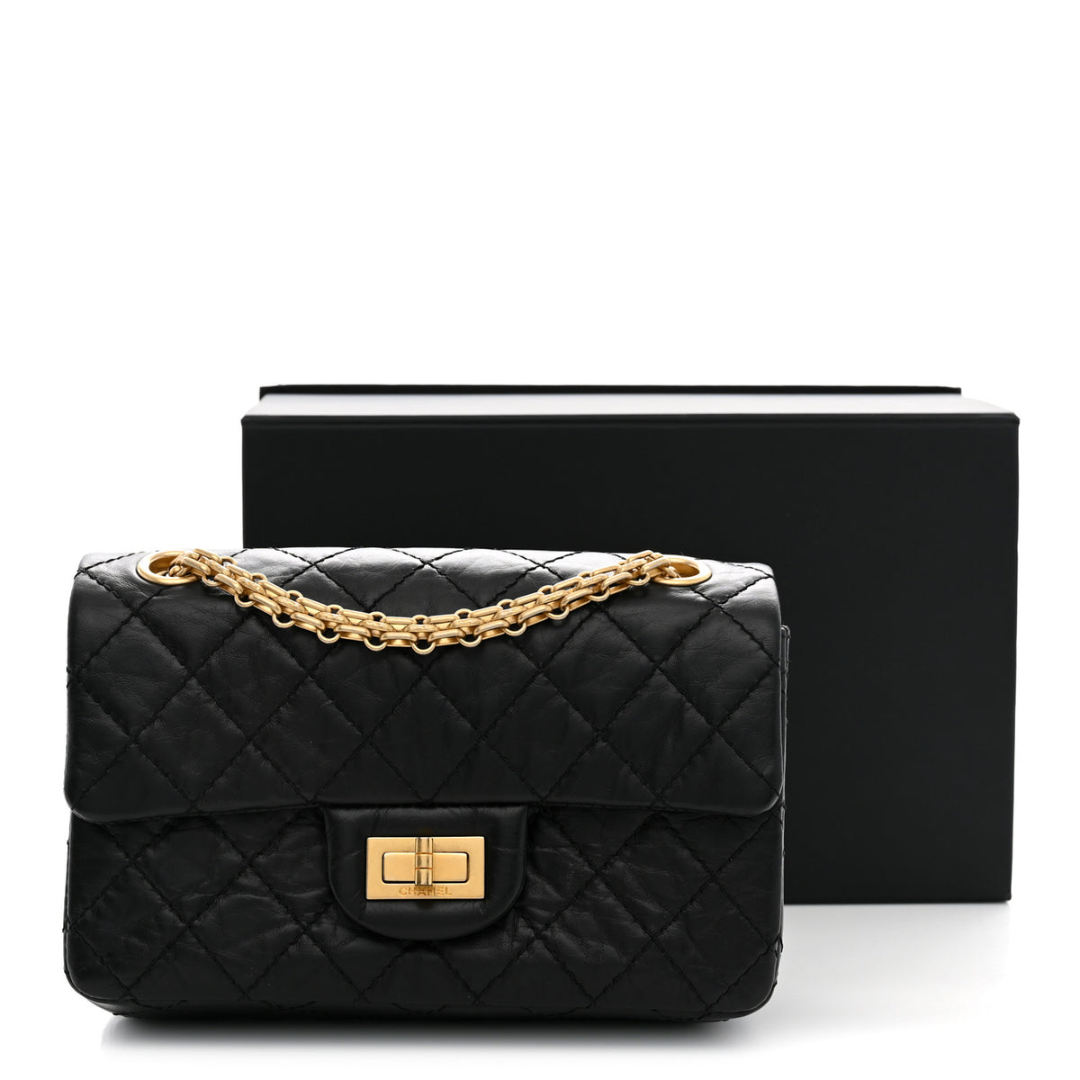 Chanel Aged Calfskin Quilted 2.55 Reissue Mini Flap Black 11 of 11