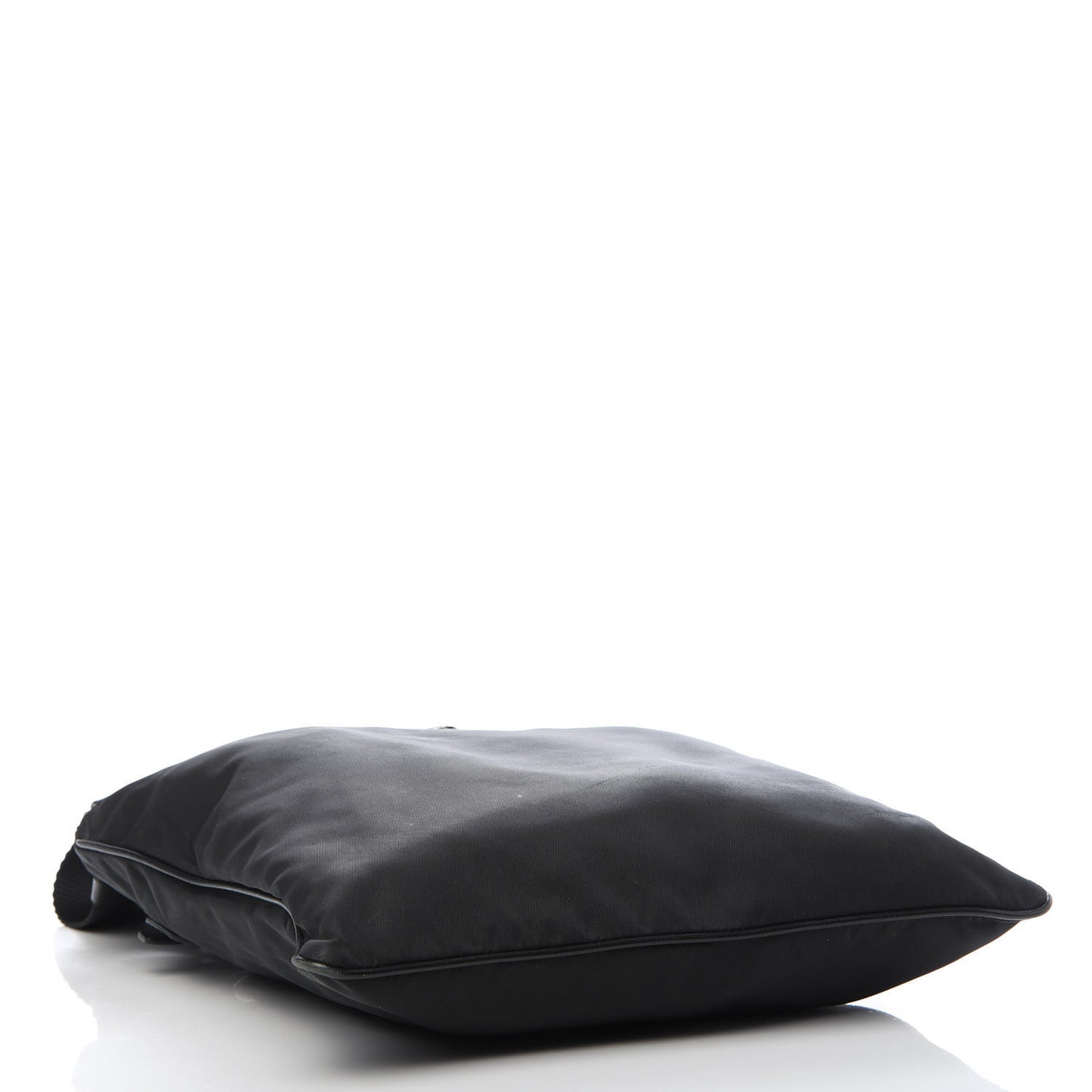 Tessuto Nylon Saffiano Flat Messenger Bag Black