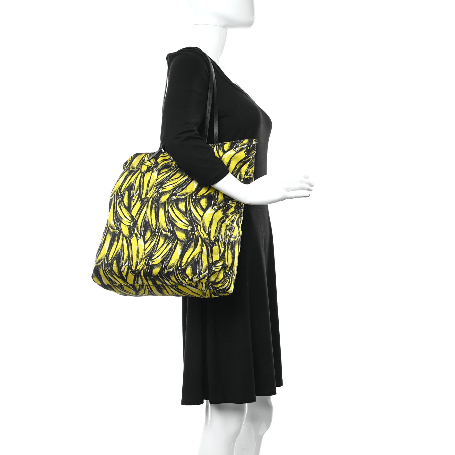 Prada Tessuto Nylon Twin Shopper Tote Set of 2 Black Giallo 2 of 16